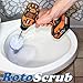 RotoScrub Long Reach Drill Brush Attachment, All Purpose for Car Tires, Toilets, Corners, Edges, Hard to Reach Areas, Heavy Duty Bristles