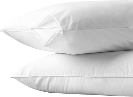 100 Cotton 2 Pc Pillow Protector Set Queen Size 20 X 30 Amazon