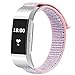 iGK Nylon Replacement Bands Compatible for Fitbit Charge 2, Premium Woven Nylon Adjustable Replacement Bands Breathable Sport Strap with Metal Connector Pink Small