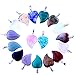 Heart Stone Pendants 20pcs Small Healing Rock Chakra DIY Crystal Charms Love Heart for Necklace Earring Jewelry Making (20 Colors)