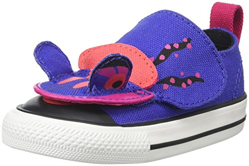 Converse Baby Girls' Chuck Taylor All Star Creatures Ox (Inf/Tod) - Periwinkle/Berry Pink/Black - 5 Infant