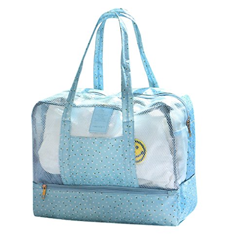 Dry wet depart bag waterproof beach swim mesh tote hand duffle ba…