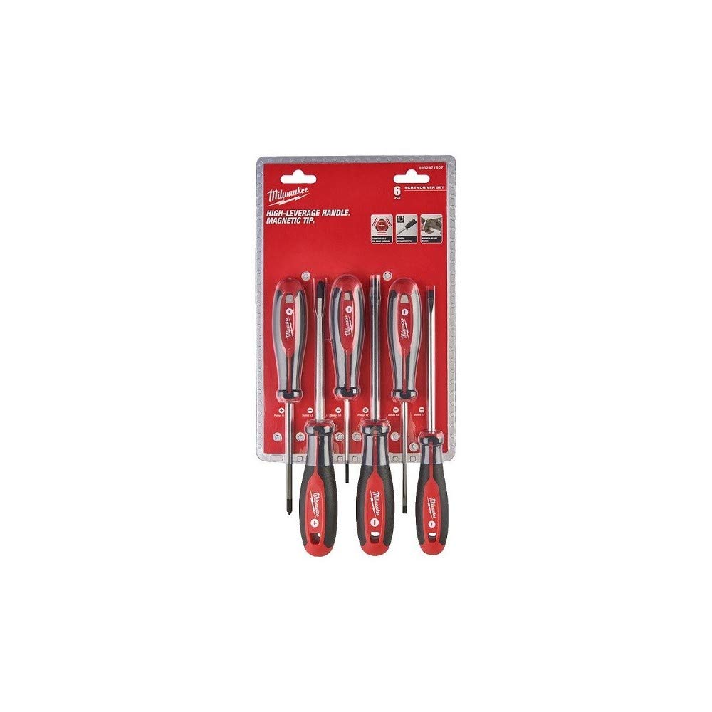 Milwaukee 4932471809 6-Piece Tri-Lobe Schroevendraaier Set Torx, Black-Red