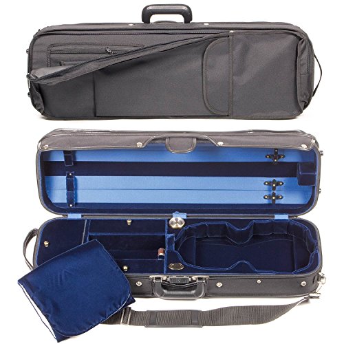 image for Bobelock Hill Style 1017 Semi-French Fitted Black/Blue 4/4 Violin Case