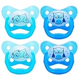 Dr. Brown's PreVent Contour Glow in the Dark Pacifier, Stage 3 (12m+), Blue, 4-Count