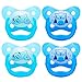 Dr. Brown's PreVent Contour Glow in the Dark Pacifier, Stage 3 (12m+), Blue, 4-Count