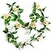 RHX Artificial Champagne Silk Rose Flower Garland Vine Wedding Party Garden Decor