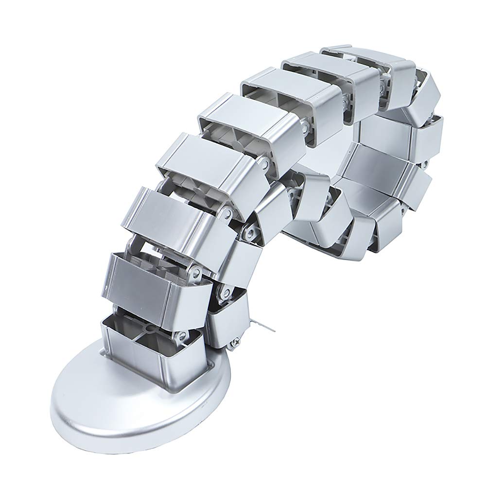 Cable Tidy Sleeves Cable Management Wire Tidy Cable Cover Protector Spine/Snake Type DIY Flexible for Home and Office Cord Organizer (130 * 6.8 * 3.5cm, Square, Silver)