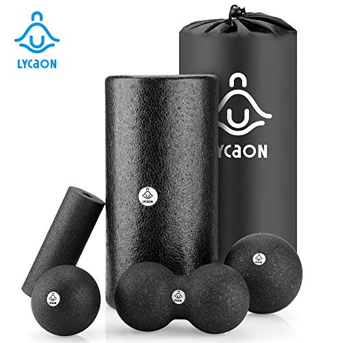 LYCAON EPP Foam Roller Set (6 PCS), Training High-Density Deep Tissue Massage Set for Deep Tissue Muscle Recovery/Myofascial Release/Pilates/Yoga/Cross Fit/Sport and Fitness