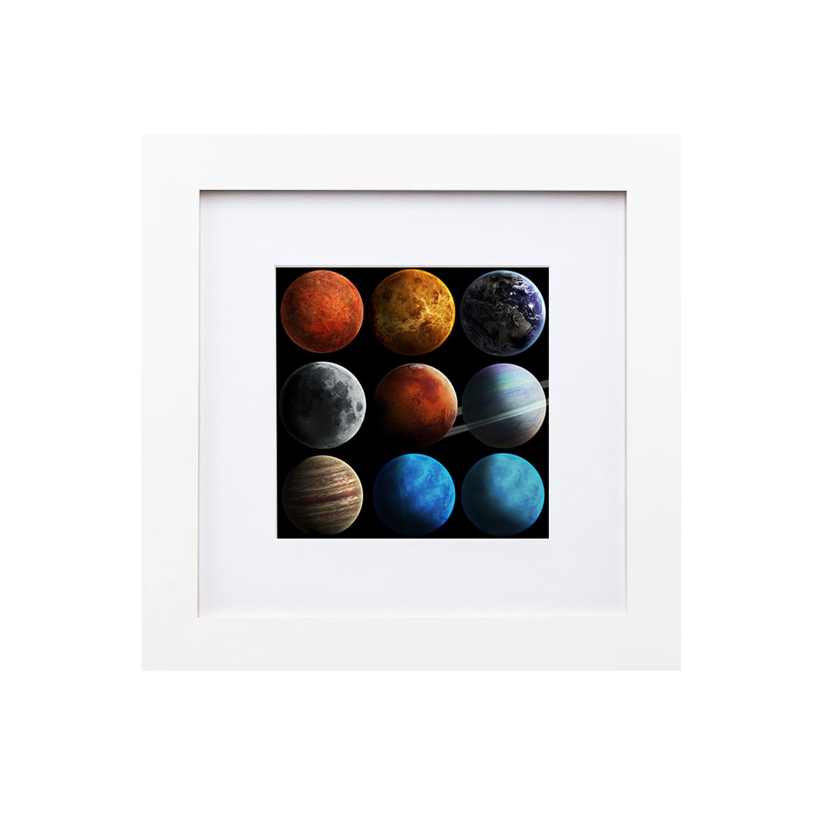 EGOFINE 6x6 White Photo Frames - Made of Solid Wood for Table Top and Wall Mounting — image 1