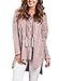 Sidefeel Women Casual V Neck Loose Fit Knit Sweater Pullover Top Medium Pink