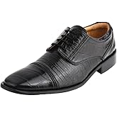 LIBERTYZENO Mens Animal Print Genuine Leather Lace Up Oxford Dress Shoes for Easter Gift