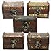 Windspeed Treasure Box, Bronze Tone Embossed Flower Vintage Wooden Jewelry Storage Case Organizers