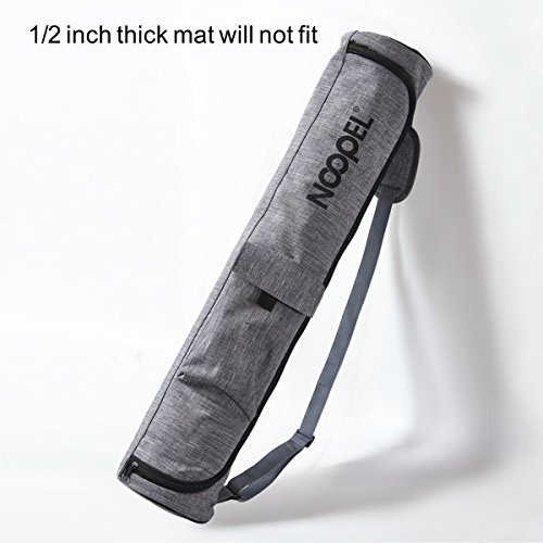 Yoga Mat Bag Waterproof with Functional Storage Pocket, Adjustable Strap, Double Zip Closure - Fits Most Size Mats (Grey) - Thumbnail 6