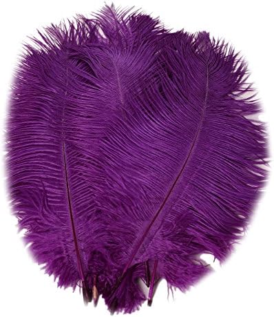 Wansu 10pcs Ostrich Feathers 6-8inch(15-20cm) for Home Wedding/Table/Party/carnivals Decoration,Purple