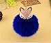 Kissweet Cute Fox Pom Pom Fur Ball Rhinestone Keychain Bag Car Ring Keyring