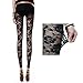 Voglee New Sexy Lady Rose Floral Lace Tights Leggings Slim Pants (one size, Black)