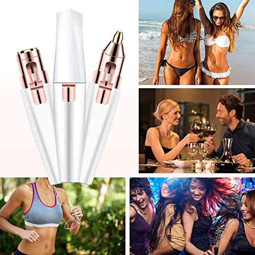 Facial Hair Remover for Women, Xndryan 2-in-1 Facial Trimmer & Eyebrow Hair Remover Trimmer, 360°All-Round Painless Hair Epilator Electric Women\'s Trimmer