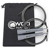WOD Nation Speed Jump Rope - Blazing Fast Jumping Ropes - Endurance Workout for Boxing, MMA, Martial Arts or Just Staying Fit - Adjustable for Men, Women and Children