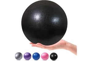 MOMPLUS 9 Inch Exercise Pilates Mini Yoga Balls Barre for Home Stability Squishy Training Physical Therapy Improves Balance with Inflatable Straw