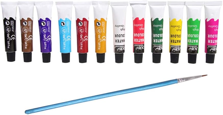 Supvox Set De Peinture Acrylique 12 Couleurs Tubes Pour Debutants Artistes Ou Etudiants Pour Toile Bois Ceramique Tissus Et Nail Art Amazon Fr Bricolage