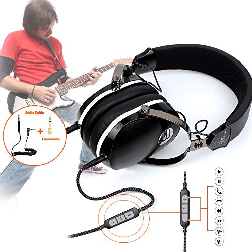 Active Noise Cancelling Headphone with Microphone, Stereo Wired Headset with Microphone & Comfortable Earpads & 12 Hours Playtime &Wired Headphones for Cellphone