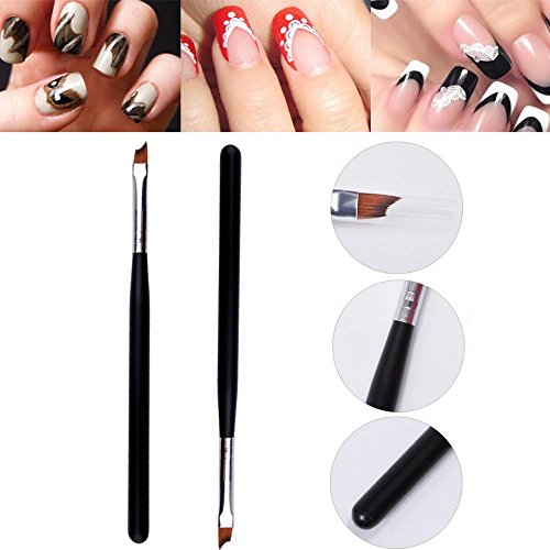 Oceaneshop Beauty Acrylic Black Handle DIY Smile Half Moon Shape French Nail Painting Pen Nail Art Tool Drawing Brush