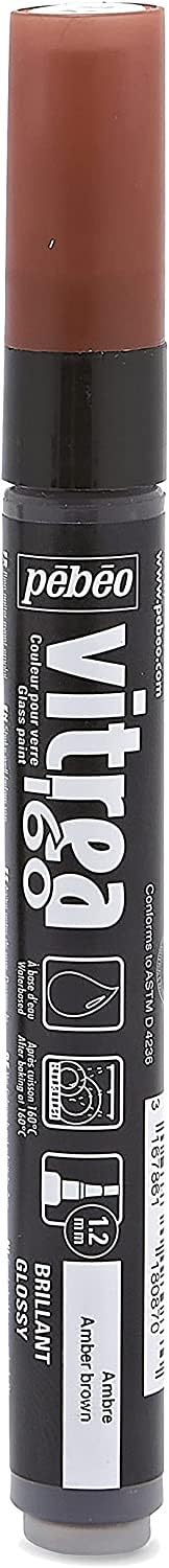 Pebeo Vitrea 160-Glass Paint Glossy Marker, Amber