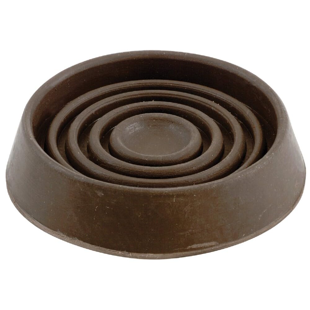 Shepherd 9075 1-9/16" Brown Round Cushioned Rubber Caster Cups 4 Count