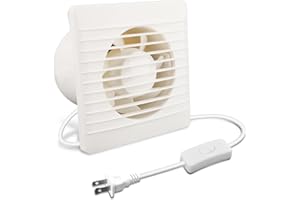 MEKOTRIN 4 Inch Exhaust Fan, 15W Bathroom Window Exhaust Fan, Wall Mounted Small Ventilation Fan With Anti Backflow Check Val
