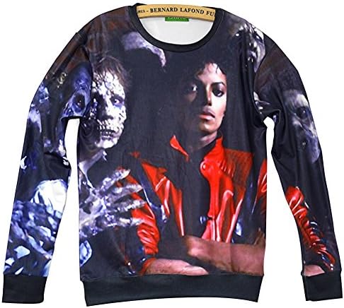 Unisex Swag 3D Sweater Michael Jackson Thriller Sweatshirt T Shirts (L)