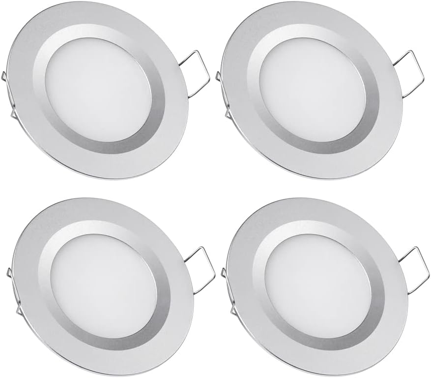 acegoo 4x 12V LED Recessed Ceiling Lights 3W 3200K Dimmable Aluminum