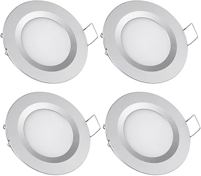 acegoo 4x 12V LED Recessed Ceiling Lights 3W 3200K Dimmable Aluminum