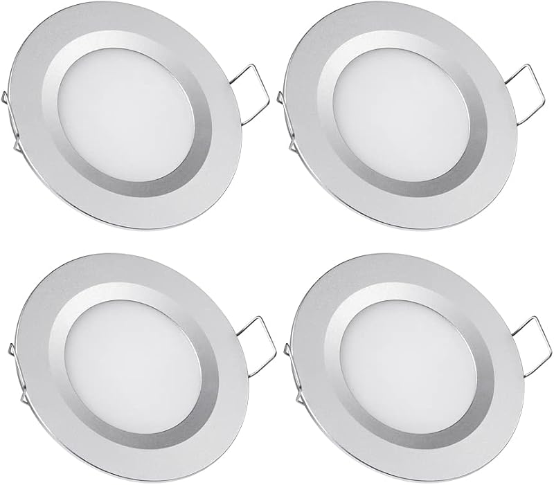 acegoo 4x 12V LED Recessed Ceiling Lights 3W 3200K Dimmable Aluminum