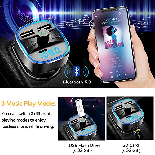Bovon Bluetooth Fm Transmitter Auto Radio Adapter Bovon Bluetooth FM Transmitter for Car, Bluetooth Car Adapter MP3
