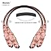 Wireless Headphones, Bluenin Bluetooth Earbuds Sports Neckband Freedom Headsets Sweatproof Noise Cancel Earphones with Mic for apple iphone 7 6s Samsung and Android (12 Hours Play Time, 970 Rose Gold)