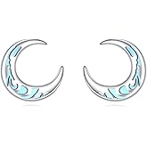 Moon Earrings for Women Sterling Silver Moonstone Stud Earrings Jewelry Gifts for Women