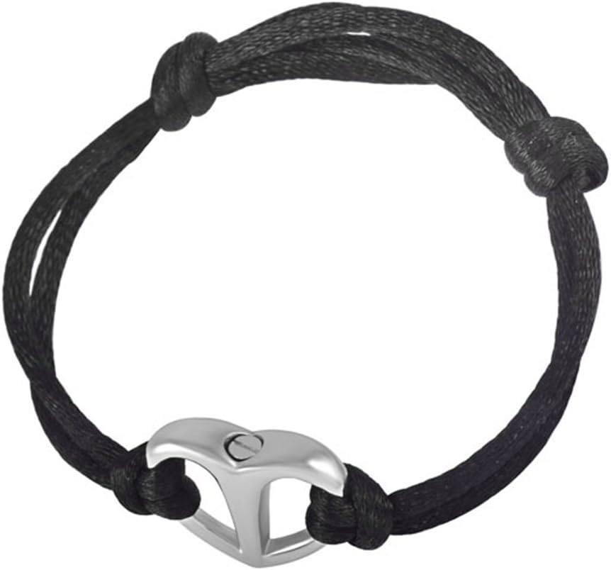 Black Rope Heart Charms Bracelet Cremation Urn Ashes Jewelry For Men
