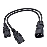 Toptekits C14 to 2X C13,C14 Splitter,(1ft/30cm) C14