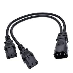Toptekits C14 to 2X C13,C14 Splitter,(1ft/30cm) C14