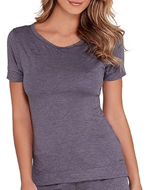 Calvin Klein Underwear Women's Liquid Lounge Short Sleeve Knit Top Grey Heather T-Shirt SM (Women's 4-6)