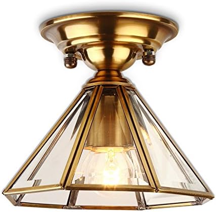 Modern LED Pendant Flush Mount Ceiling Fixtures Light Vintage American-Full Copper Ceiling Lamp lamp European Simple Lamp Corridor Entrance Art Glass Lamps Ceiling Lights (110V-240V), 20 15CM
