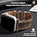 top4cus Genuine Leather Band iwatch Strap Compatible with Apple Watch Series 6, SE, 5, 4, 3/2/1 and Sport Edition, Stainless Steel Clasp (42/44/45mm, Retro Brown)