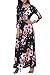 GAMISS Women Vintage Floral 3/4 Sleeve Long Dress Boho Casual Wedding Party Maxi Dress