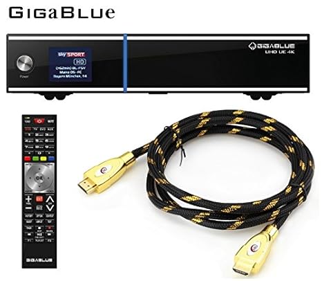 GigaBlue UHD UE 4K ULTRA HD 1xDVB-S2 FBC E2 Linux Receiver + MG-Technik HDMI-Kabel V2.0 Gold