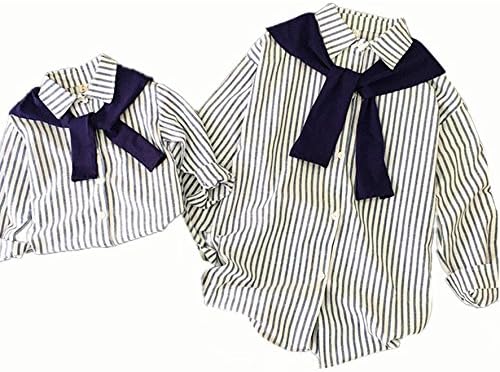 Tmm 親子 ブラウス子供 ママ 信頼 ペアルック カップル ブラウス 長袖 シャツ ストライプ 綿麻お揃いペア親子服 うさぎ柄 トレーナー お揃い レディース ガールズ 春 女の子 上着 プレゼント 秋 親子ペア