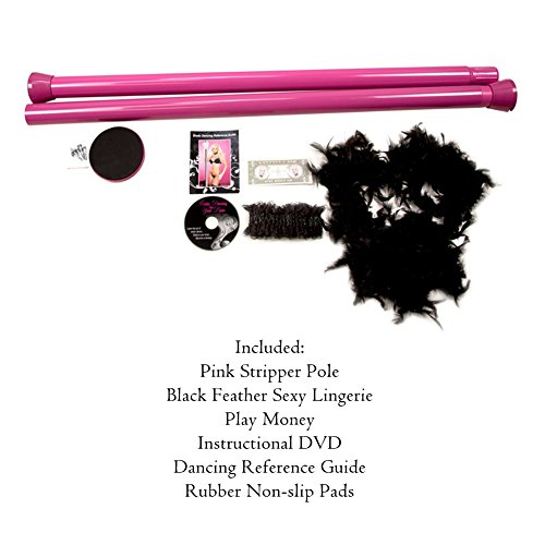 LTC Portable Dance Pole Full Kit Package Fitness Exercise Club Party Bag with Instructional DVD, Pink