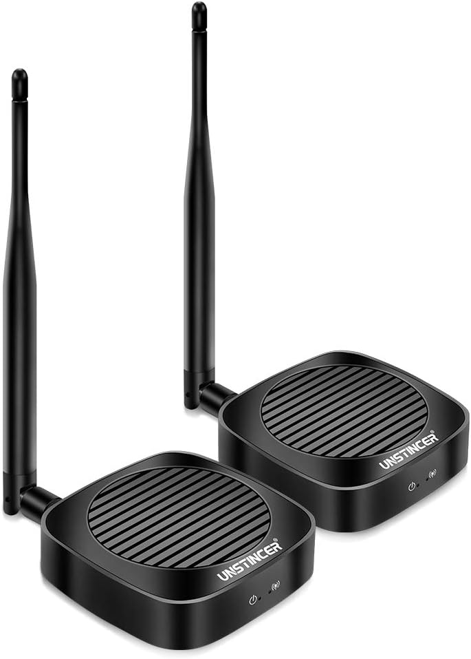 Unstincer 5G Wireless HDMI Transmitter and Receiver for TV/Projector,Wireless HDMI Extender kit,Wireless HDMI to HDMI Adapter,Transmit 130ft Range,Up to 1080p@60Hz,Plug and Play