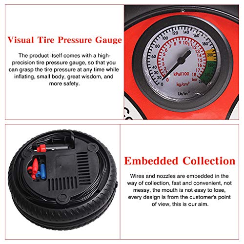 Tire Air Compressors & Inflators Portable Car Air Pump 12V DC Compact Tire Inflator Car Inflator for Car, Bicycle, Motorcycle, Balls