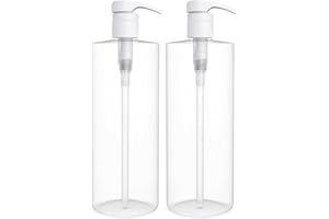 BRIGHTFROM Empty Shampoo Pump Bottles, 32 OZ / 1 Liter, BPA-Free Cylinder Containers, Household & Commercial Use, 2 Pack - Leak Proof